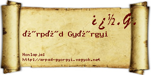 Árpád Györgyi névjegykártya