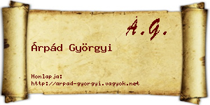 Árpád Györgyi névjegykártya